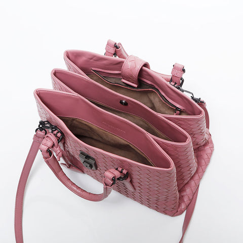 BOTTEGAVENETA INTRECCIATO Roma nappa leather Shoulder Bag pink WS14881