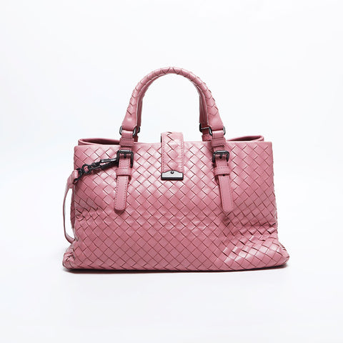 BOTTEGAVENETA INTRECCIATO Roma nappa leather Shoulder Bag pink WS14881