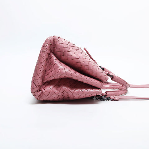 BOTTEGAVENETA INTRECCIATO Roma nappa leather Shoulder Bag pink WS14881