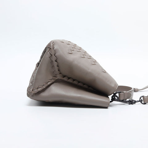 BOTTEGAVENETA INTRECCIATO Roma nappa leather Shoulder Bag gray WS14882