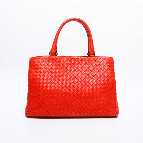 BOTTEGAVENETA INTRECCIATO Roma nappa leather Handbag Orange WS14883