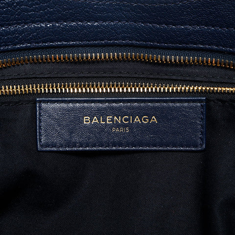 BALENCIAGA City Metallic Edge Shoulder Bag Navy WS14884