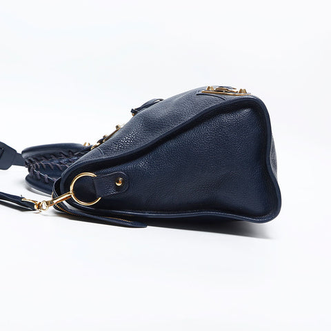 BALENCIAGA City Metallic Edge Shoulder Bag Navy WS14884