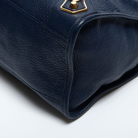 BALENCIAGA City Metallic Edge Shoulder Bag Navy WS14884