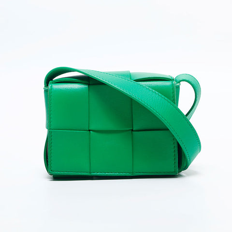 BOTTEGAVENETA Candy Nappa Mini Cassette Shoulder Bag green WS14886