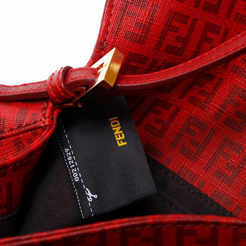 FENDI Zucchino Mamma Mini PVC Handtasche Rot WS14887