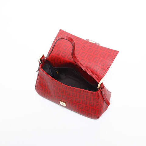 FENDI Zucchino Mamma Mini PVC Handbag Red WS14887