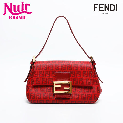 FENDI Zucchino Mamma Mini PVC Handbag Red WS14887