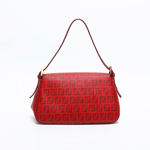 FENDI Zucchino Mamma Mini PVC Handbag Red WS14887