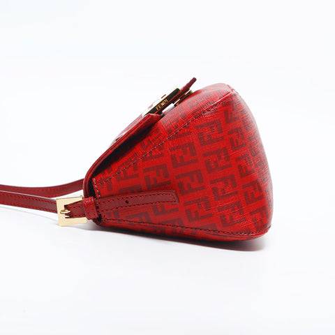 FENDI Zucchino Mamma Mini PVC Handbag Red WS14887