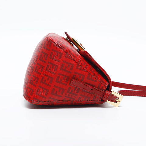 FENDI Zucchino Mamma Mini PVC Handbag Red WS14887