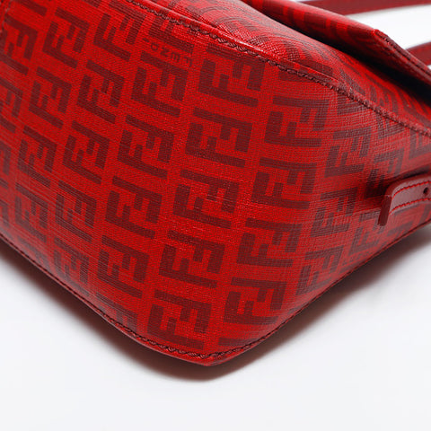 FENDI Zucchino Mamma Mini PVC Handtasche Rot WS14887