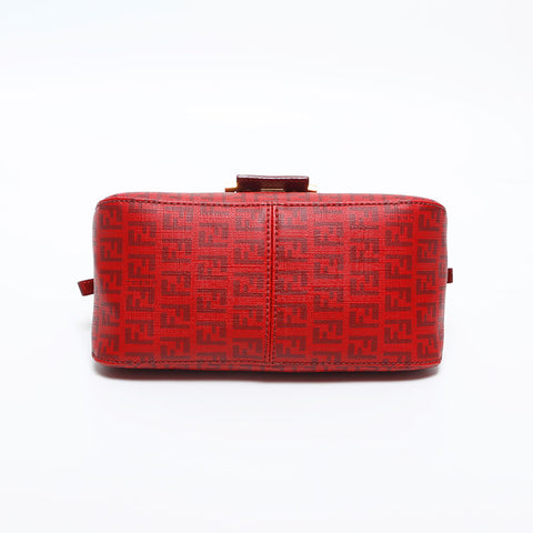 FENDI Zucchino Mamma Mini PVC Handtasche Rot WS14887