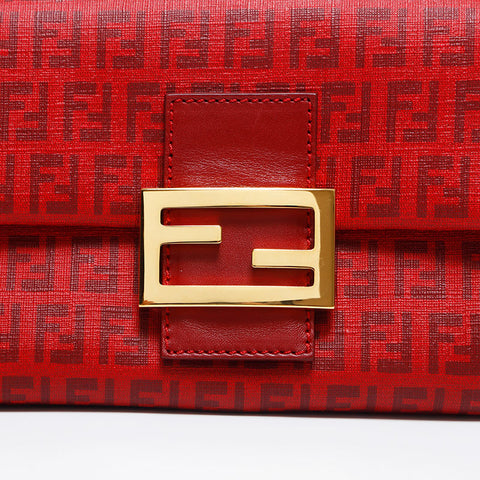 FENDI Zucchino Mamma Mini PVC Handbag Red WS14887