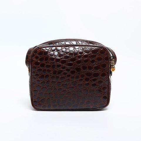 Salvatore Ferragamo Vala embossed leather Shoulder Bag Brown WS14888