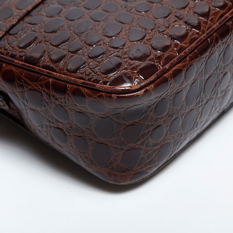 Salvatore Ferragamo Vala embossed leather Shoulder Bag Brown WS14888