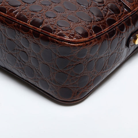 Salvatore Ferragamo Vala embossed leather Shoulder Bag Brown WS14888