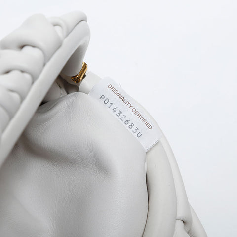 BOTTEGAVENETA Leather Mini Pouch Shoulder Bag white WS14890