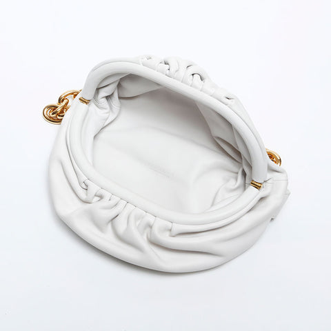 BOTTEGAVENETA Leather Mini Pouch Shoulder Bag white WS14890
