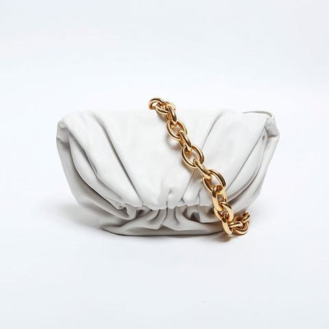 BOTTEGAVENETA Leather Mini Pouch Shoulder Bag white WS14890