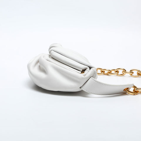 BOTTEGAVENETA Leather Mini Pouch Shoulder Bag white WS14890