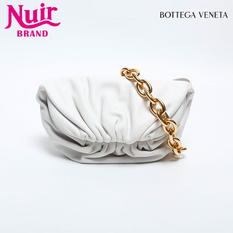 BOTTEGAVENETA Leather Mini Pouch Shoulder Bag white WS14891