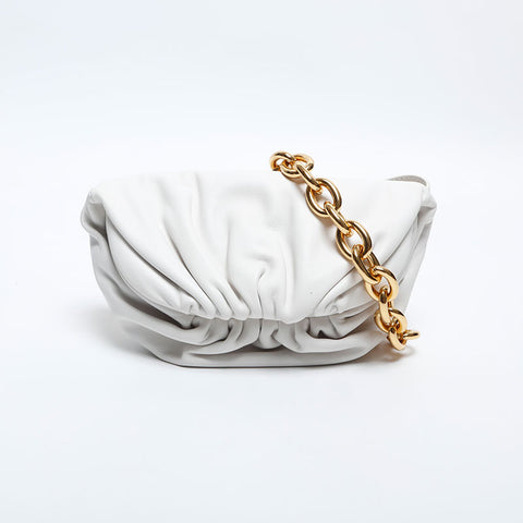 BOTTEGAVENETA Leather Mini Pouch Shoulder Bag white WS14891