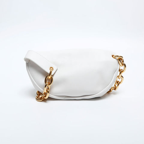BOTTEGAVENETA Leather Mini Pouch Shoulder Bag white WS14891