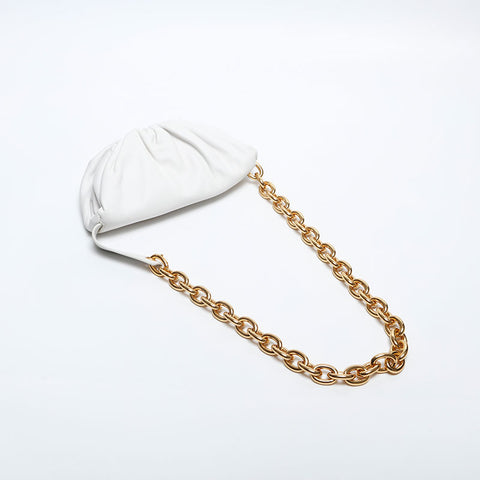 BOTTEGAVENETA Leather Mini Pouch Shoulder Bag white WS14891