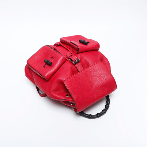 GUCCI Bamboo leather Backpack Â· Daypack pink WS14892