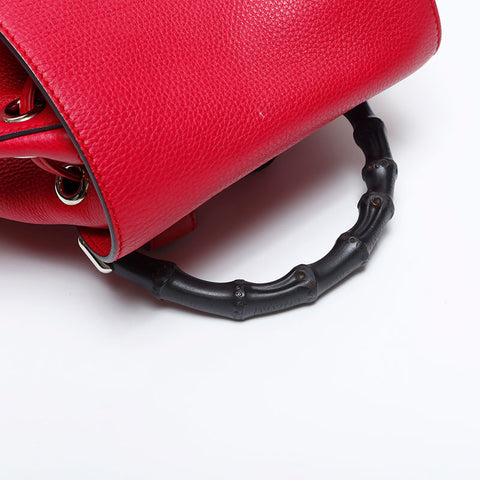 GUCCI Bamboo leather Backpack Â· Daypack pink WS14892