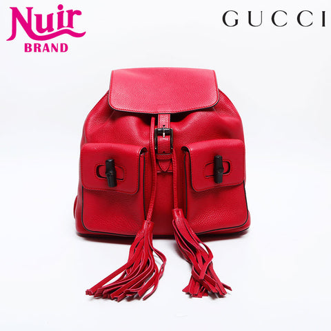 GUCCI Bamboo leather Backpack Â· Daypack pink WS14892