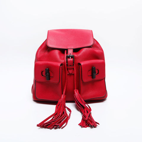 GUCCI Bamboo leather Backpack Â· Daypack pink WS14892