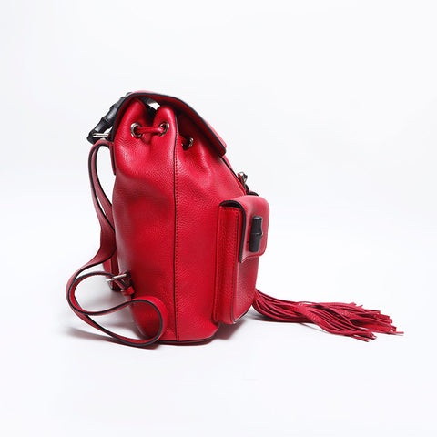 GUCCI Bamboo leather Backpack  Daypack pink WS14892