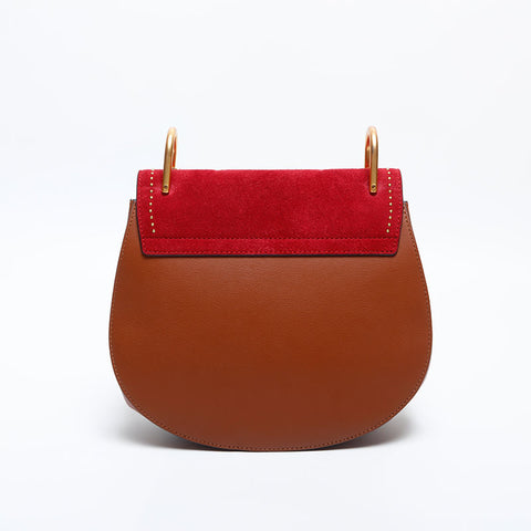 Chloe Drew Suede Leather Shoulder Bag Red WS14893