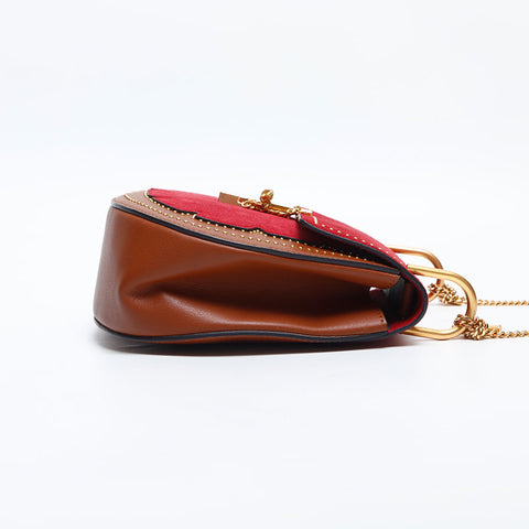 Chloe Drew Suede Leather Shoulder Bag Red WS14893