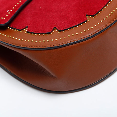 Chloe Drew Suede Leather Shoulder Bag Red WS14893