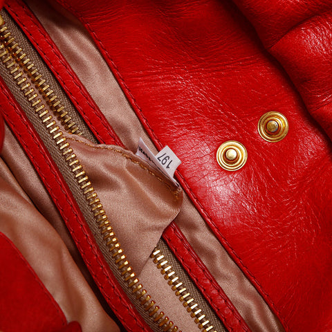 Miu Miu Matelasse Leather Vitello Shine Shoulder Bag Red WS14894