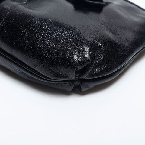 Miu Miu Ribbon Mini Accessory Pouch Vitello Shine Handbag black WS14895