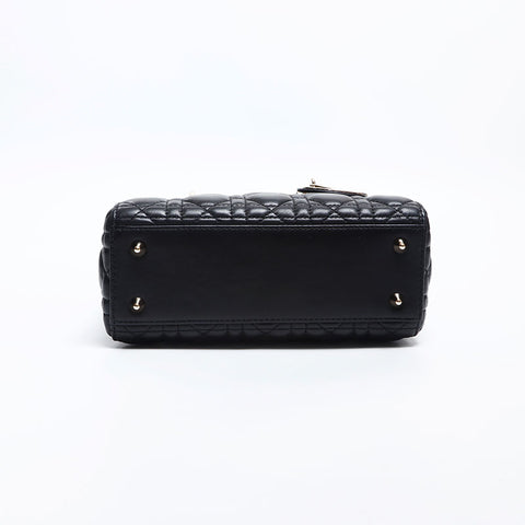 Christian Dior Lady 2way Lambskin Small Shoulder Bag black WS14898