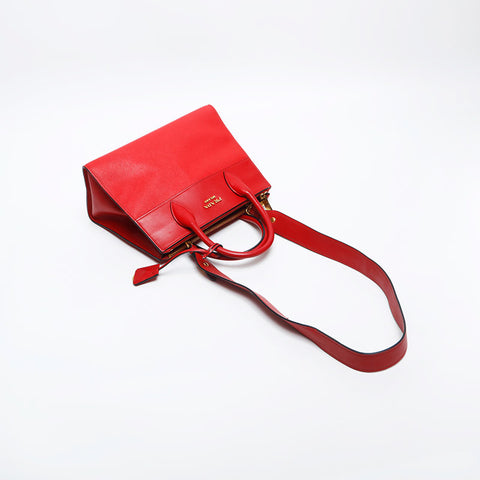 プラダ PRADA レザー 2way パラディグム ショルダーバッグ レッド WS14900