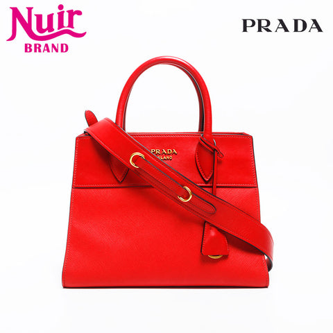 プラダ PRADA レザー 2way パラディグム ショルダーバッグ レッド WS14900