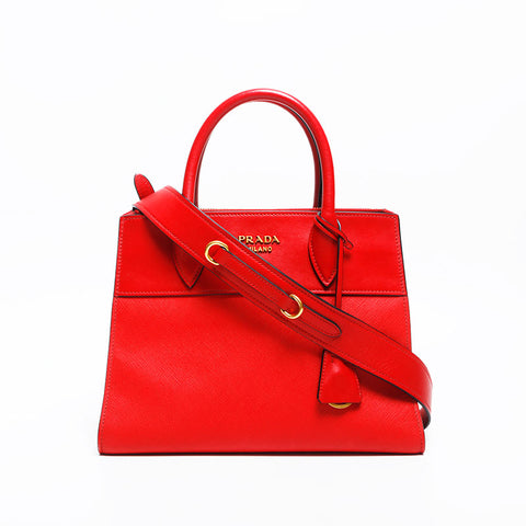 プラダ PRADA レザー 2way パラディグム ショルダーバッグ レッド WS14900