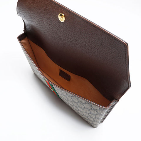 グッチ GUCCI オフィディア GG スプリーム クラッチバッグ ブラウン WS14901