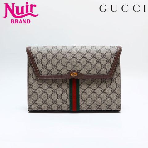 グッチ GUCCI オフィディア GG スプリーム クラッチバッグ ブラウン WS14901