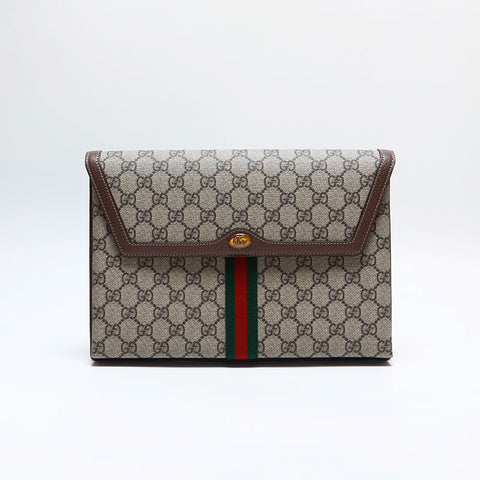 グッチ GUCCI オフィディア GG スプリーム クラッチバッグ ブラウン WS14901