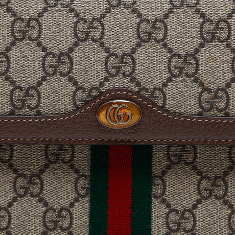 グッチ GUCCI オフィディア GG スプリーム クラッチバッグ ブラウン WS14901
