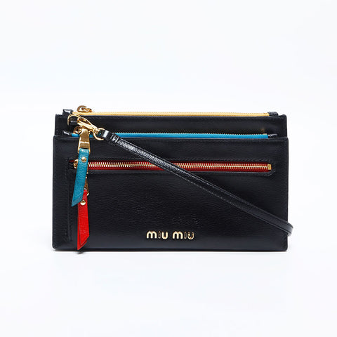 Miu Miu leather Shoulder Bag black WS14903