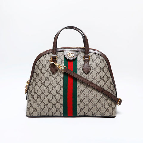 GUCCI GG Supreme Ophidia Handbag Brown WS14907