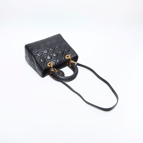 Christian Dior Lady 2way Medium Handbag black WS14908